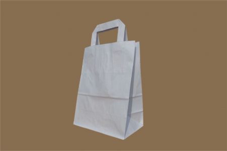 18 x 8 x 22 cm, SACOSA  ALBA CU MANER TIP BANDA 