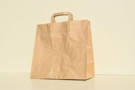 32*17*31 cm, sacosa kraft natur catering cu maner banda 