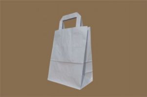 18 x 8 x 22 cm, SACOSA  ALBA CU MANER TIP BANDA 