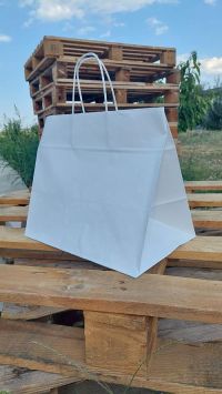 32*21*27 cm Punga alba catering cu maner rasucit