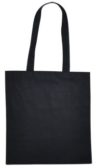 Sacosa din bumbac culoare negru, manere lungi, 37x40 cm